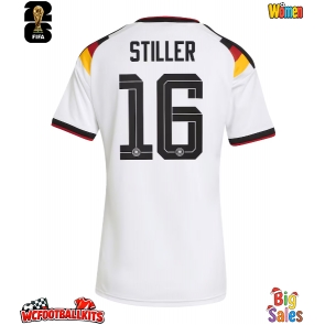 Germany Angelo Stiller #16 Replica Home Stadium Shirt for Women World Cup 2026 Short Sleeve